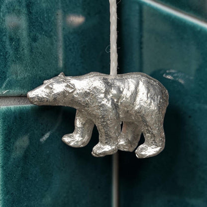 Polar Bear Light Pull, Handcast Pewter, Polished Finish
