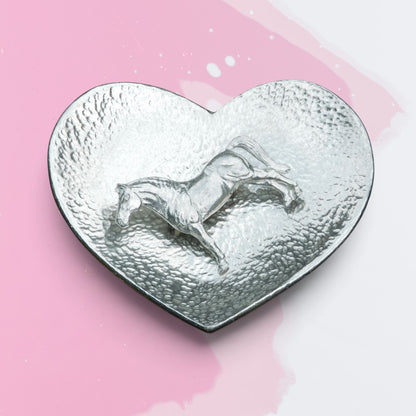 Hammered Pewter Keepsake Dish (Heart Design), Handmade by William Sturt