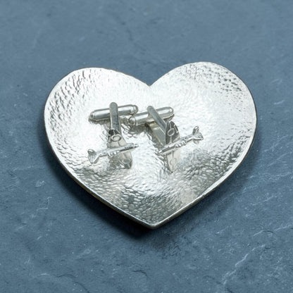Hammered Pewter Keepsake Dish (Heart Design), Handmade by William Sturt