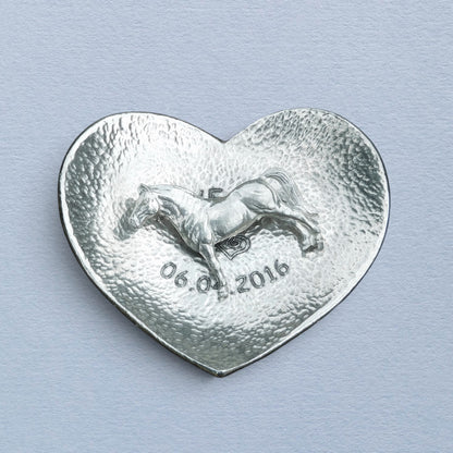 Hammered Personalised 10th Anniversary Pewter Keepsake Dish, 10 Years, Heart Design