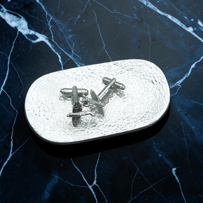Hammered Pewter Keepsake Dish, Oval Design