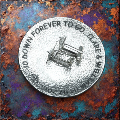 Hammered 10th Anniversary Pewter Keepsake Dish, Round Design, 10 DOWN FOREVER TO GO