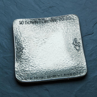 Hammered Pewter Personalised 10th Anniversary Keepsake Dish (Square)