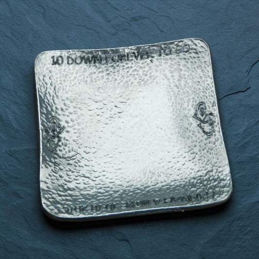 Hammered Pewter Personalised 10th Anniversary Keepsake Dish (Square)