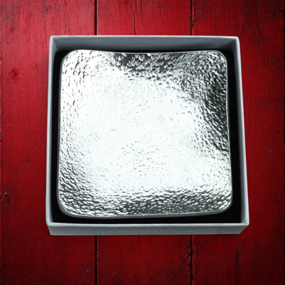 Hammered Pewter Keepsake Dish (Square)