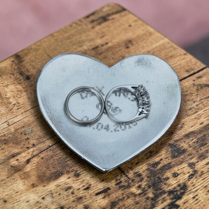 Personalised 10th Anniversary Pewter Keepsake Dish, 10 Years, Heart Design