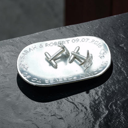 Personalised 10th Anniversary Pewter Keepsake Dish, 10 Down Forever To Go, Oval Design