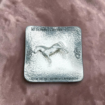 Hammered Pewter Personalised 10th Anniversary Keepsake Dish (Square)