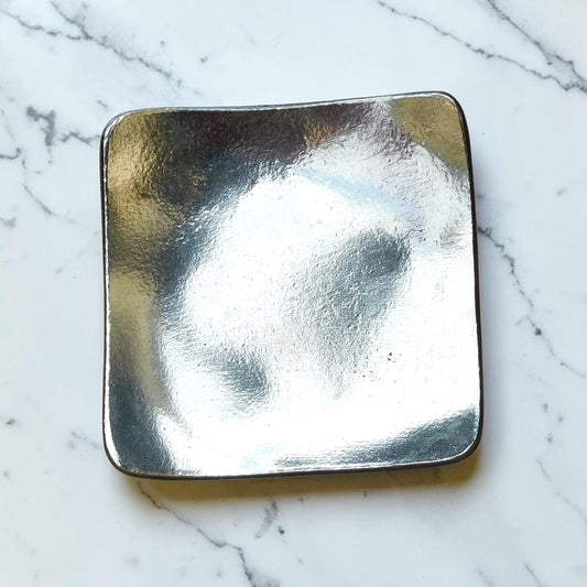 Pewter Keepsake Dish (Square Design), Handmade by William Sturt
