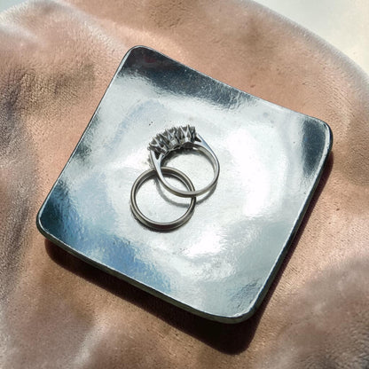 Pewter Keepsake Dish (Square Design), Handmade by William Sturt