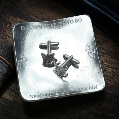 Personalised 10th Anniversary Pewter Keepsake Dish, Square Design, Handmade by William Sturt (Copy)