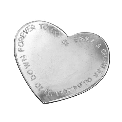 Personalised 10th Anniversary Pewter Keepsake Dish, 10 Down Forever To Go, Heart Design