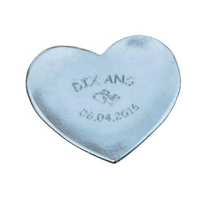 Personalised 10th Anniversary Pewter Keepsake Dish, 10 Years, Heart Design