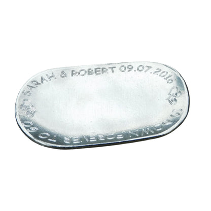 Personalised 10th Anniversary Pewter Keepsake Dish, 10 Down Forever To Go, Oval Design
