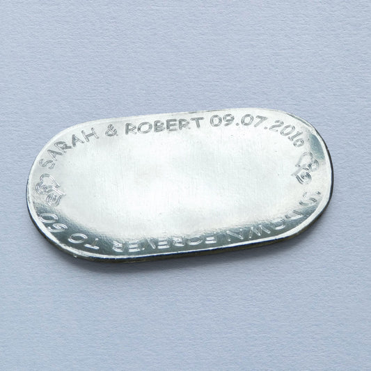 Personalised 10th Anniversary Pewter Keepsake Dish, 10 Down Forever To Go, Oval Design