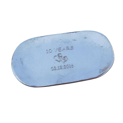 Personalised 10th Anniversary Pewter Keepsake Dish, Oval Design
