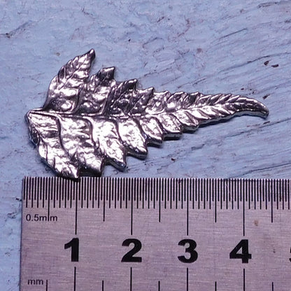 Fern Leaf Brooch, Handcast Pewter Brooch, Polished Finish