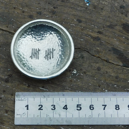 Custom Tally Mark Ring Bowl, Handmade in Fine Pewter