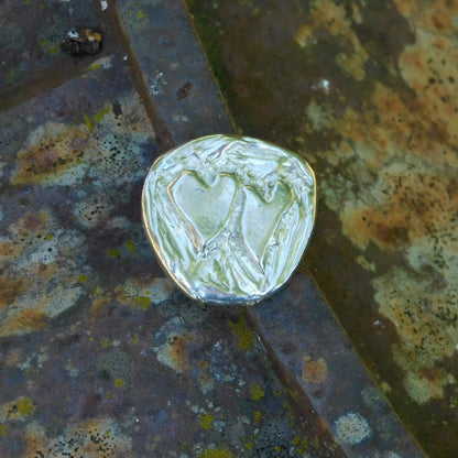 Tin Anniversary Double Heart Token, 3650 Days Pewter Keepsake Card