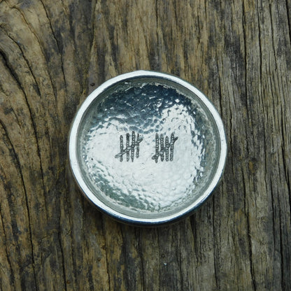 Custom Tally Mark Ring Bowl, Handmade in Fine Pewter