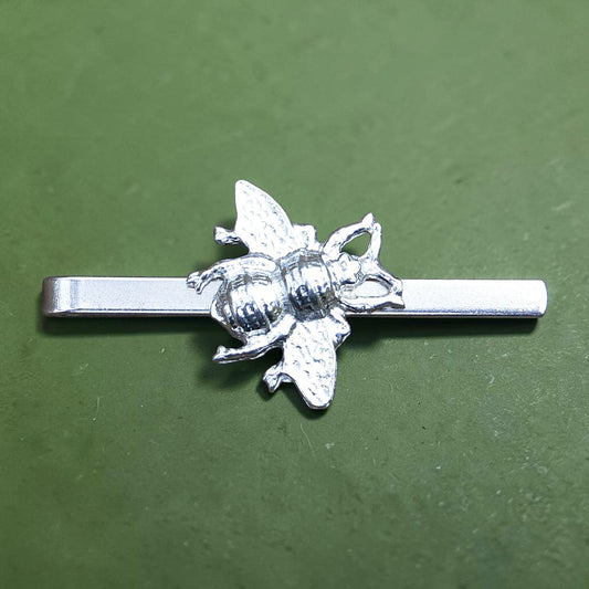 Honey Bee Tie Clip, Handcast Pewter Tie Clip, Polished Finish
