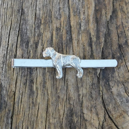 Boxer Dog Tie Clip, Handcast Pewter Tie Clip, Polished Finish