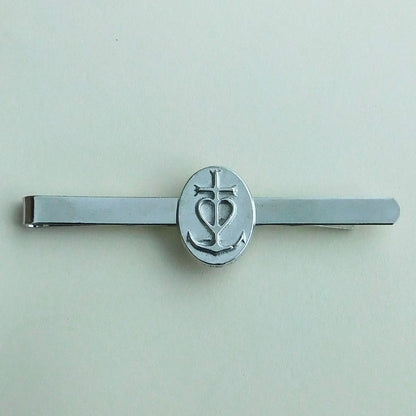 Camargue Cross Tie Clip, Handcast Pewter Tie Clip, Polished Finish