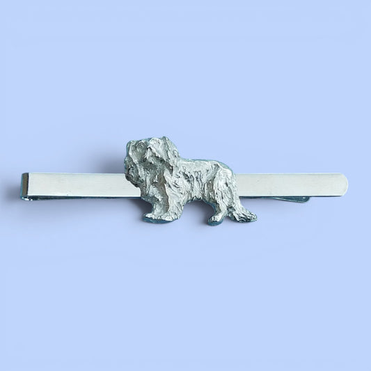 Cavalier King Charles Spaniel Tie Clip, Handcast Pewter Tie Clip, Polished Finish