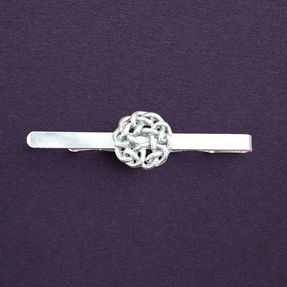 Celtic Love Knot Tie Clip, Handcast Pewter Tie Clip, Polished Finish
