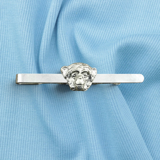 Chimpanzee Tie Clip, Handcast Pewter Tie Clip, Polished Finish