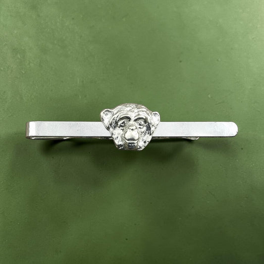 Chimpanzee Tie Clip, Handcast Pewter Tie Clip, Polished Finish