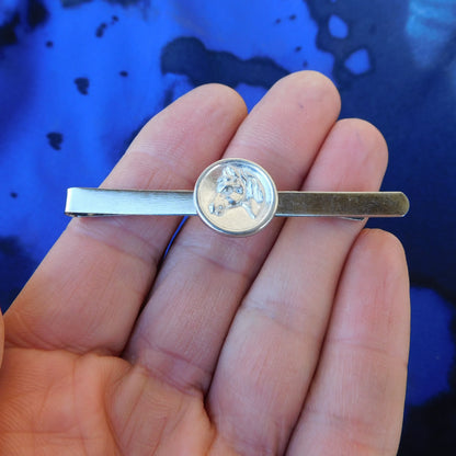 Horse Head Tie Clip, Handcast Pewter Tie Clip, Polished Finish