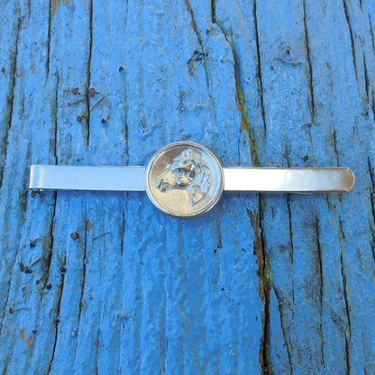 Horse Head Tie Clip, Handcast Pewter Tie Clip, Polished Finish