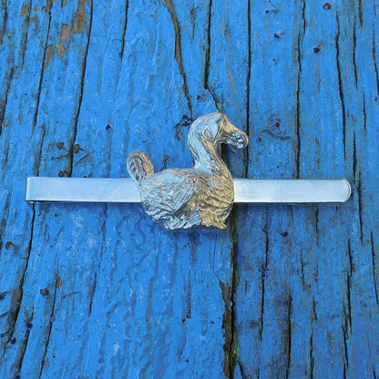 Dodo Tie Clip, Handcast Pewter Tie Clip, Polished Finish