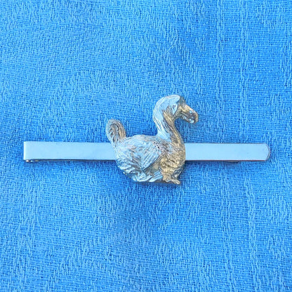 Dodo Tie Clip, Handcast Pewter Tie Clip, Polished Finish