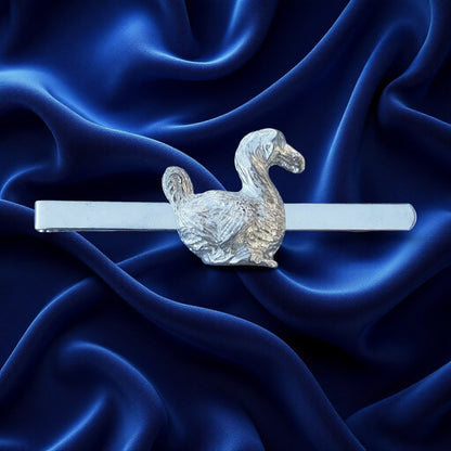 Dodo Tie Clip, Handcast Pewter Tie Clip, Polished Finish