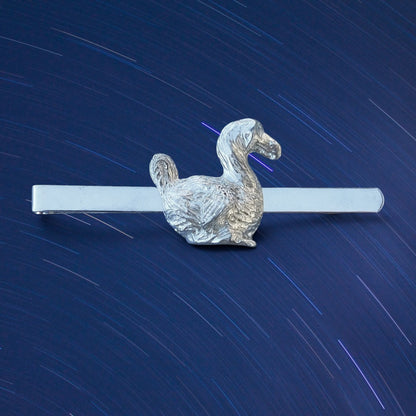 Dodo Tie Clip, Handcast Pewter Tie Clip, Polished Finish