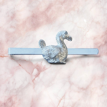 Dodo Tie Clip, Handcast Pewter Tie Clip, Polished Finish