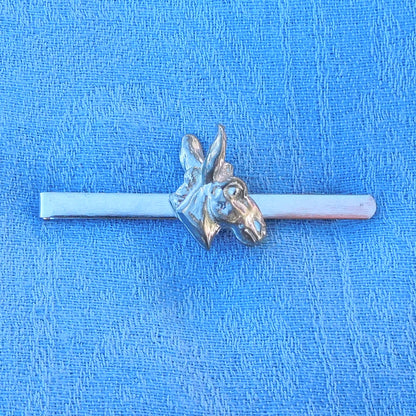 Donkey Head Tie Clip, Handcast Pewter Tie Clip, Polished Finish