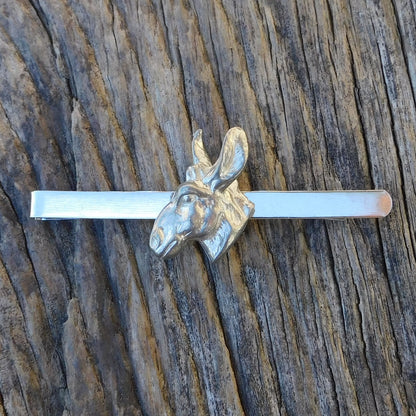 Donkey Head Tie Clip, Handcast Pewter Tie Clip, Polished Finish