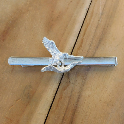 Eagle Tie Clip, Handcast Pewter Tie Clip, Polished Finish