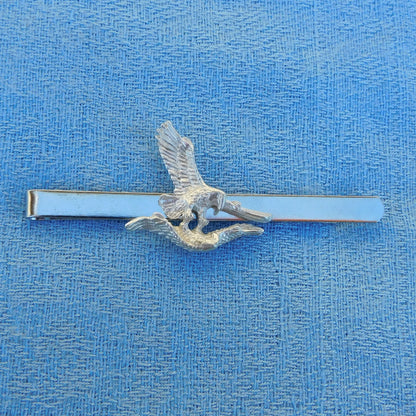 Eagle Tie Clip, Handcast Pewter Tie Clip, Polished Finish