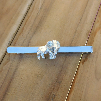 Elephant Tie Clip, Handcast Pewter Tie Clip, Polished Finish