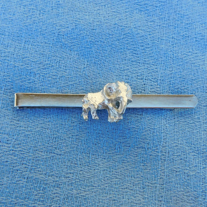 Elephant Tie Clip, Handcast Pewter Tie Clip, Polished Finish