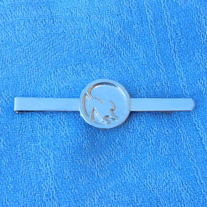 Dog Tie Clip, Handcast Pewter Tie Clip, Polished Finish