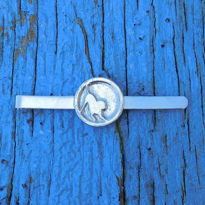 Dog Tie Clip, Handcast Pewter Tie Clip, Polished Finish