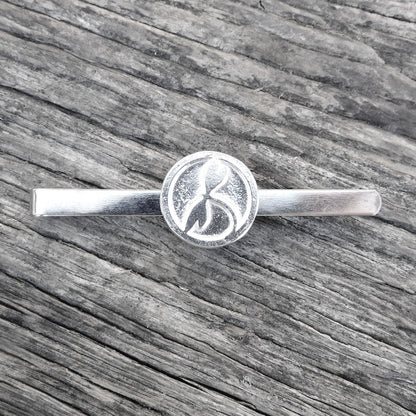 Dragonfly Tie Clip (Round Design), Handcast Pewter Tie Clip, Polished Finish
