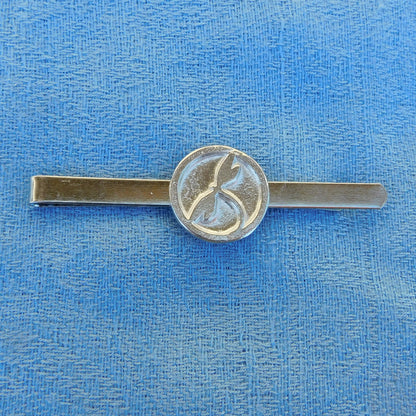 Dragonfly Tie Clip (Round Design), Handcast Pewter Tie Clip, Polished Finish
