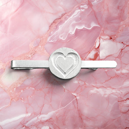 Heart Tie Clip, Heart Gifts For Him, Handcast in Fine Pewter by William Sturt