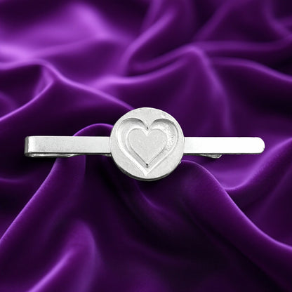 Heart Tie Clip, Heart Gifts For Him, Handcast in Fine Pewter by William Sturt
